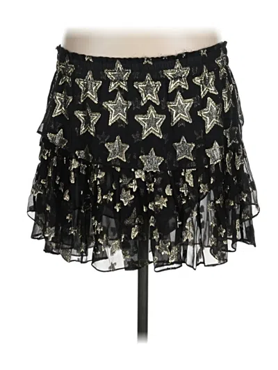 Pre-owned Loveshackfancy Silk Skirt In Black