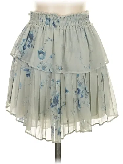 Pre-owned Loveshackfancy Silk Skirt In Blue
