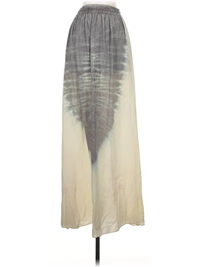 Pre-owned Loveshackfancy Silk Skirt In Gray