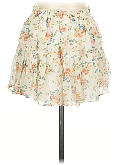 Pre-owned Loveshackfancy Silk Skirt In Ivory