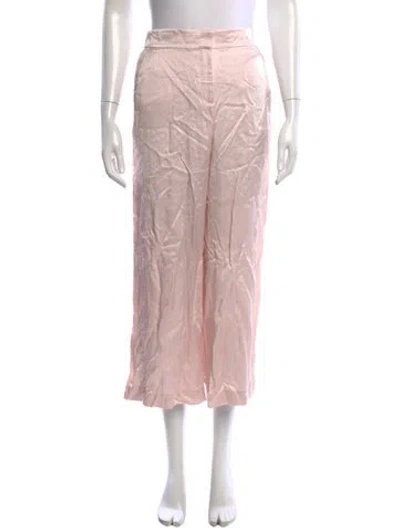 Pre-owned Loveshackfancy Silk Wide Leg Pants In Pink
