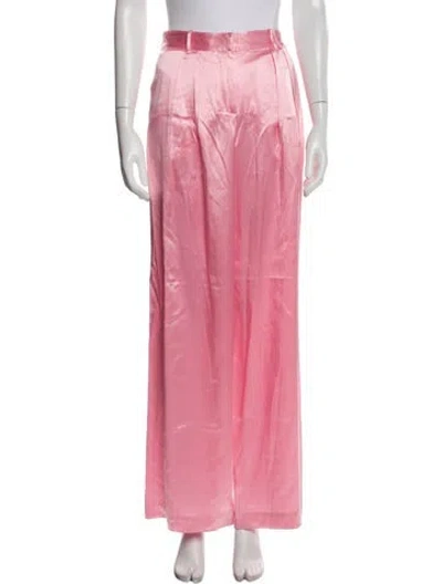 Pre-owned Loveshackfancy Silk Wide Leg Pants W/ Tags In Pink