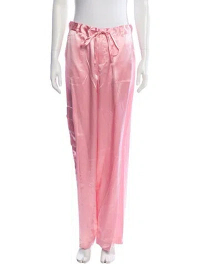 Pre-owned Loveshackfancy Silk Wide Leg Pants W/ Tags In Pink