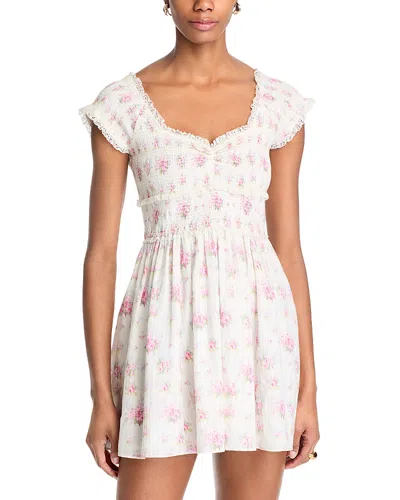 LOVESHACKFANCY LOVESHACKFANCY SIONA FLORAL LACE TRIM DRESS