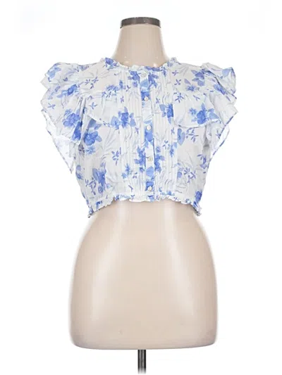 Pre-owned Loveshackfancy Sleeveless Blouse In Blue