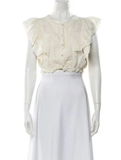 Pre-owned Loveshackfancy Sleeveless Blouse In Neutral