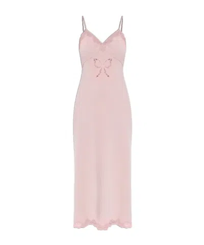 Loveshackfancy Manuela Lace-trimmed Bow Dress In Pink