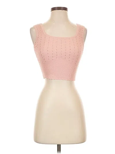 Pre-owned Loveshackfancy Sleeveless Top Pink Sweetheart Neckline Tops