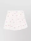 Loveshackfancy Smocked Waist Tiered Mini Skirt With Floral Embroidery In White