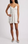 Loveshackfancy Soblina Rhinestone Bow Cotton Minidress In Multi
