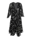 Loveshackfancy Solana Midi Dress In Black Silk In Black