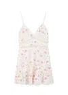 Loveshackfancy Solbina Ribbed Floral And Bow-embroidered Cotton Mini Dress In Pink And White