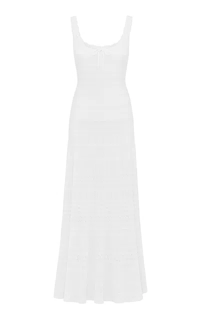 Loveshackfancy Solenne Scoop-neck Lace Maxi Dress In White