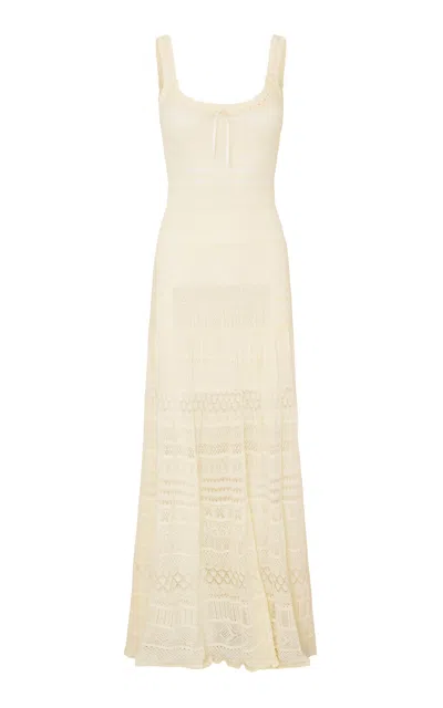 Loveshackfancy Solenne Scoop-neck Lace Maxi Dress In Yellow