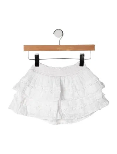 Pre-owned Loveshackfancy Kids' Solid Mini Skirt In White