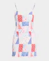 Loveshackfancy Solier Patchwork Floral Mini Dress In Multi