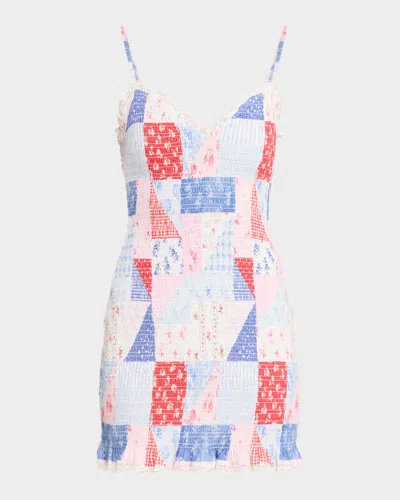 Loveshackfancy Solier Patchwork Floral Mini Dress In Multi
