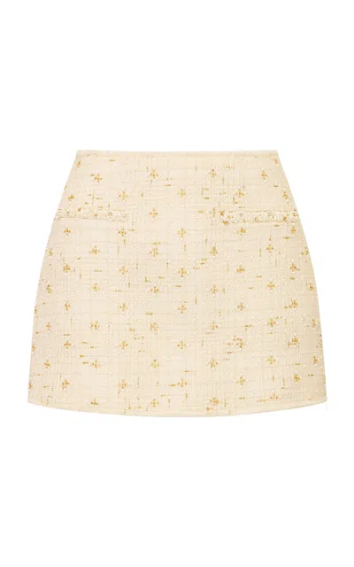 Loveshackfancy Sonda Tweed Mini Skirt In Neutral