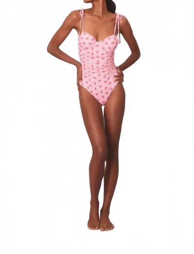 Loveshackfancy Sorella One Piece In Cherry In Pink