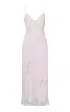 Loveshackfancy Sorone Lace-paneled Crepe Maxi Dress In Ivory