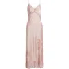 Loveshackfancy Sorone Lace Trim Satin Maxi Slipdress In Pink