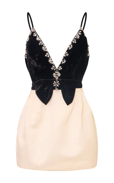 Loveshackfancy Sorrelia Velvet And Poplin Mini Dress In Multi