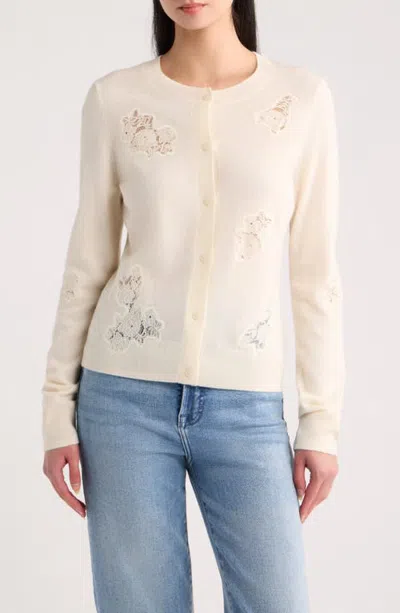 Loveshackfancy Sorrelle Lace Cardigan In Neutral