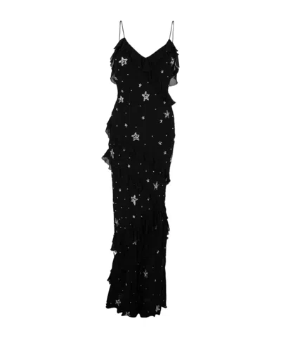 Loveshackfancy Spaghetti Strap Dress In Black