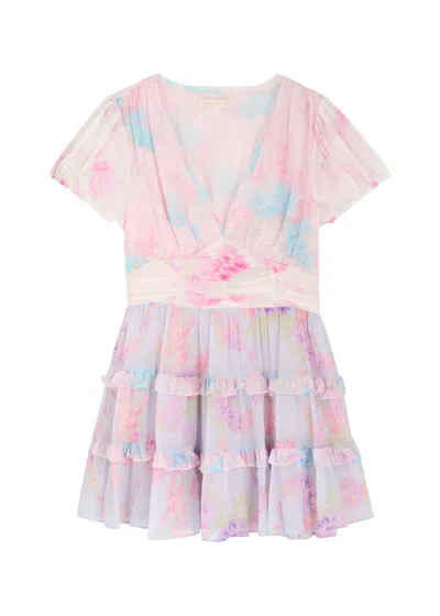 LOVESHACKFANCY LOVESHACKFANCY SPIREA FLORAL-PRINT CHIFFON MINI DRESS