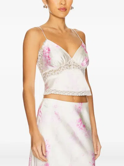 LOVESHACKFANCY SPRITELY LACE-TRIMMED FLORAL BLOUSE