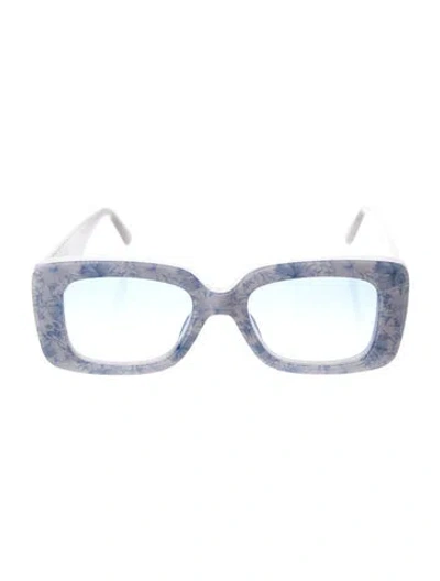 Pre-owned Loveshackfancy Square Gradient Sunglasses In Blue