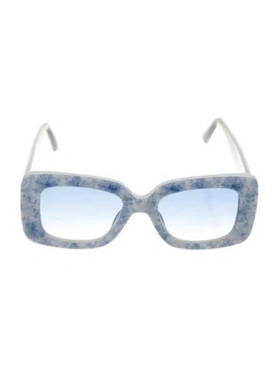 Pre-owned Loveshackfancy Square Gradient Sunglasses In Blue