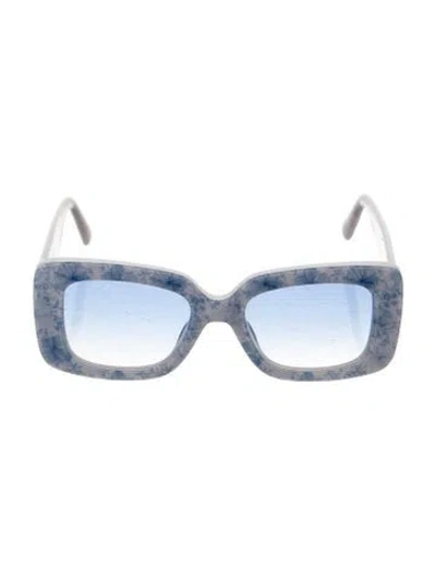 Pre-owned Loveshackfancy Square Gradient Sunglasses In Blue