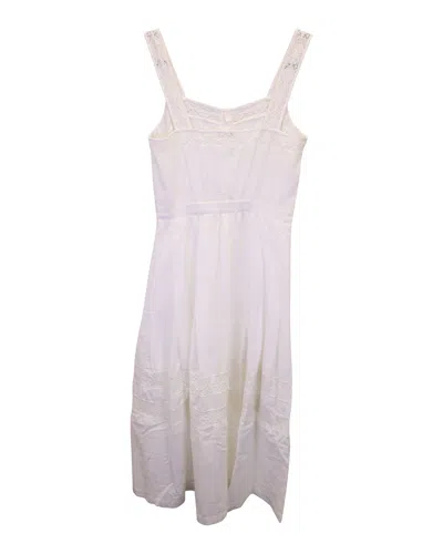 Loveshackfancy Square Neck Midi Dress In White Cotton