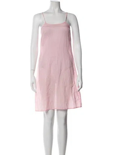Pre-owned Loveshackfancy Square Neckline Knee-length Dress In Pink