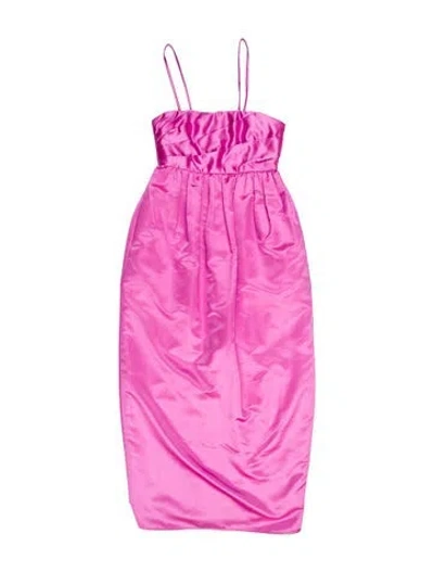 Pre-owned Loveshackfancy Square Neckline Long Dress In Pink