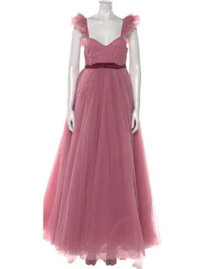 Pre-owned Loveshackfancy Square Neckline Long Dress W/ Tags In Pink