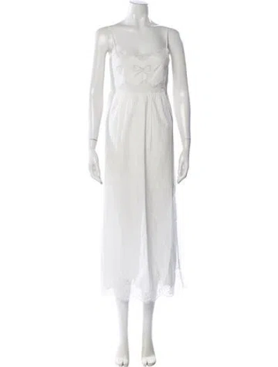 Pre-owned Loveshackfancy Square Neckline Long Dress W/ Tags In White