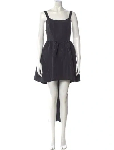 Pre-owned Loveshackfancy Square Neckline Mini Dress In Black