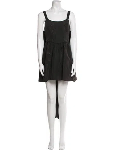 Pre-owned Loveshackfancy Square Neckline Mini Dress In Black