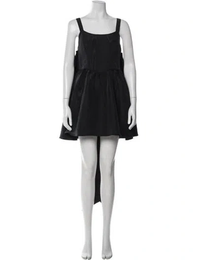 Pre-owned Loveshackfancy Square Neckline Mini Dress In Black