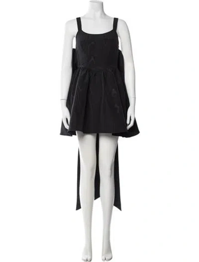 Pre-owned Loveshackfancy Square Neckline Mini Dress In Black