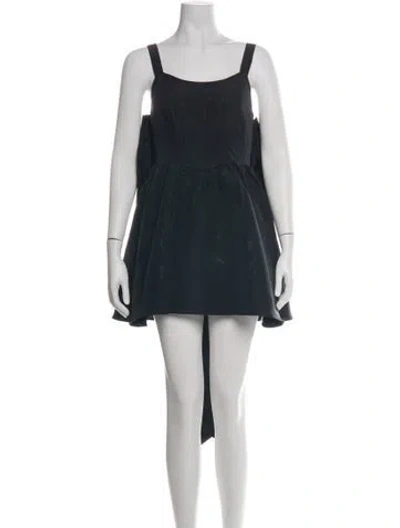 Pre-owned Loveshackfancy Square Neckline Mini Dress In Black