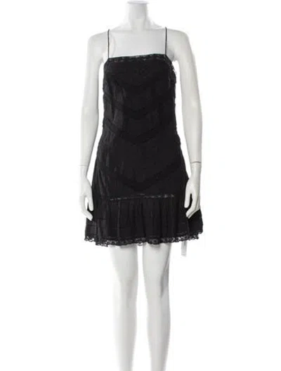 Pre-owned Loveshackfancy Square Neckline Mini Dress In Blue