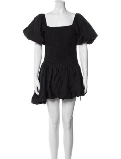 Pre-owned Loveshackfancy Square Neckline Mini Dress In Blue