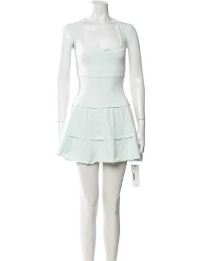 Pre-owned Loveshackfancy Square Neckline Mini Dress In Green