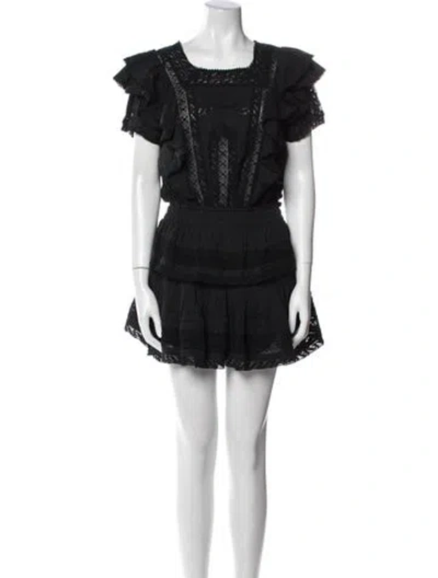 Pre-owned Loveshackfancy Square Neckline Mini Dress In Multi