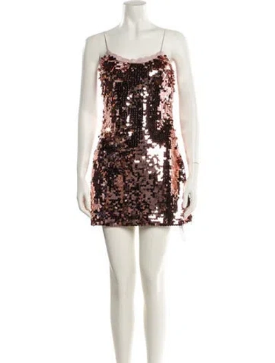 Pre-owned Loveshackfancy Square Neckline Mini Dress In Multi