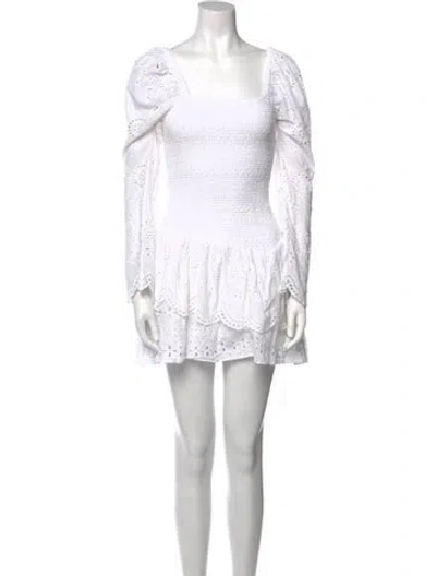 Pre-owned Loveshackfancy Square Neckline Mini Dress In Neutral