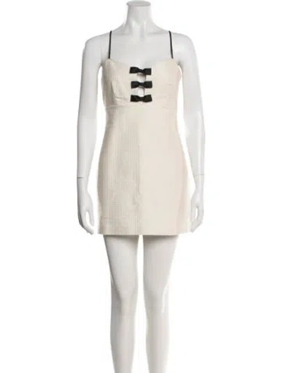 Pre-owned Loveshackfancy Square Neckline Mini Dress In Neutral